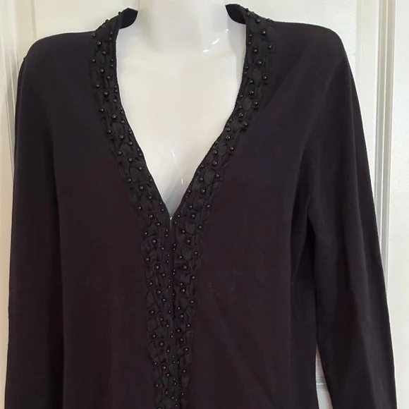 ✨ Jones New York Signature Black Cardigan - Size Small✨New without tags - Picture 2 of 6